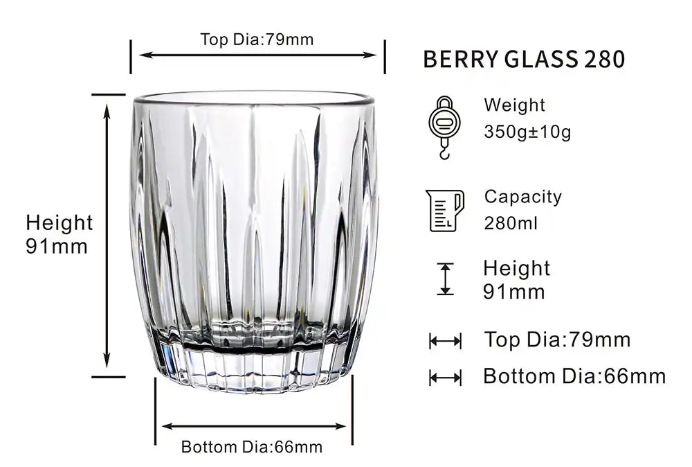 Dubblin Berry Whiskey Glass Set 280 ml