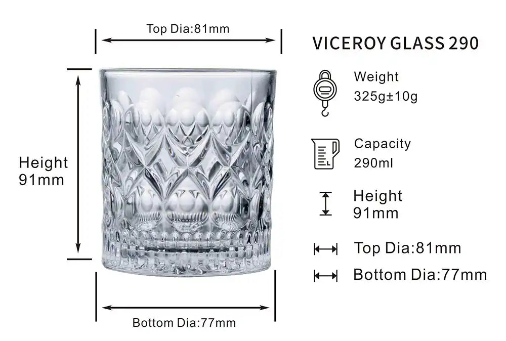 Dubblin Viceroy Whiskey Glass Set 290 ml