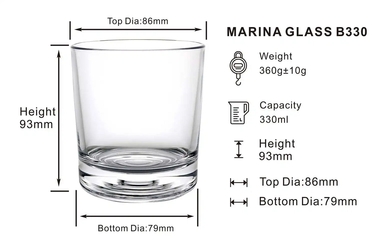 Dubblin Marina B Whiskey Glass Set 330 ml