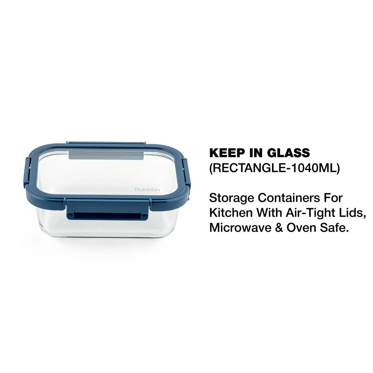 Dubblin Keep In Glass Rectangle Glass Container 1040 ml