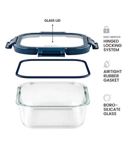 Dubblin Keep In Glass Square Glass Container 1100 ml