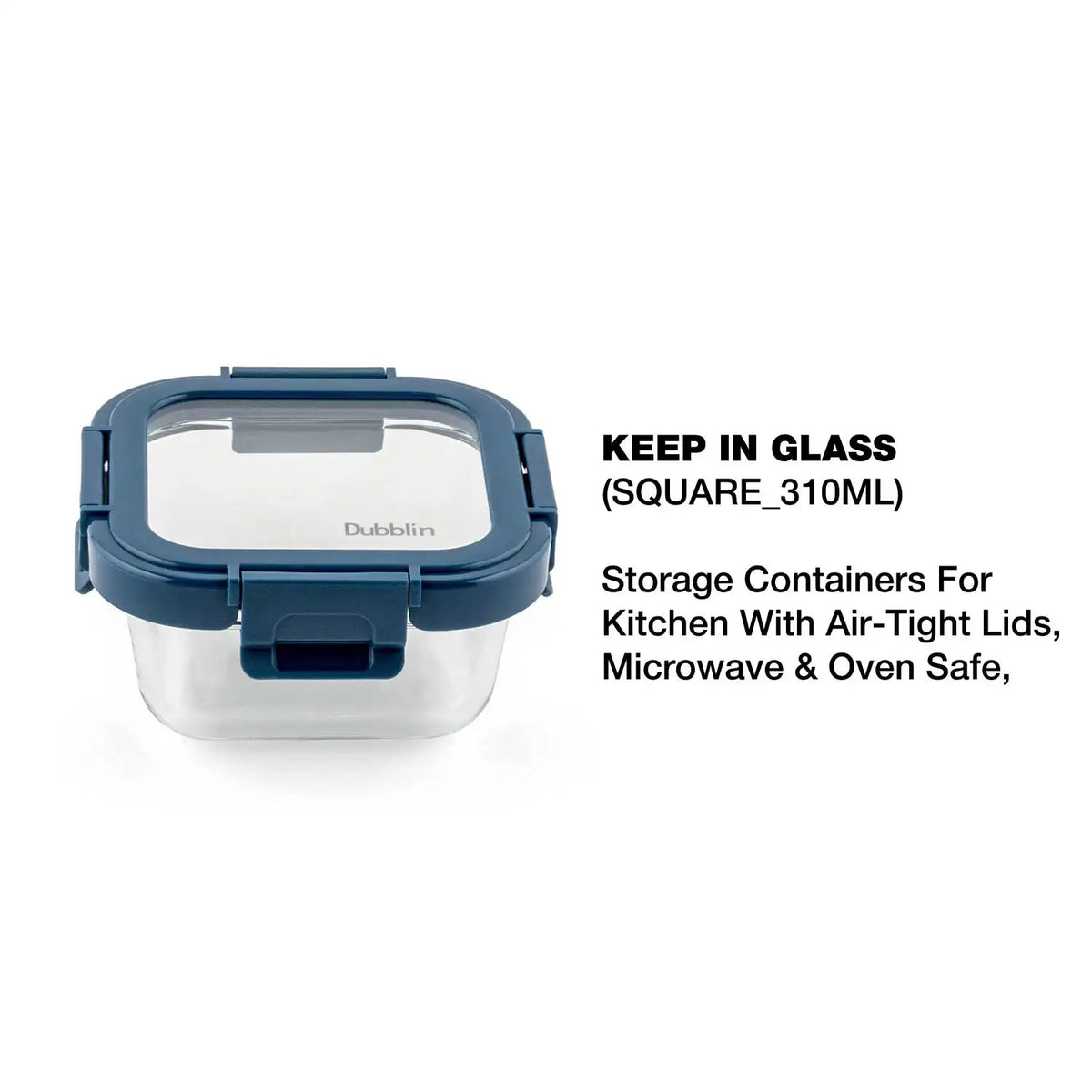 Dubblin Keep In Glass Square Glass Container 310 ml