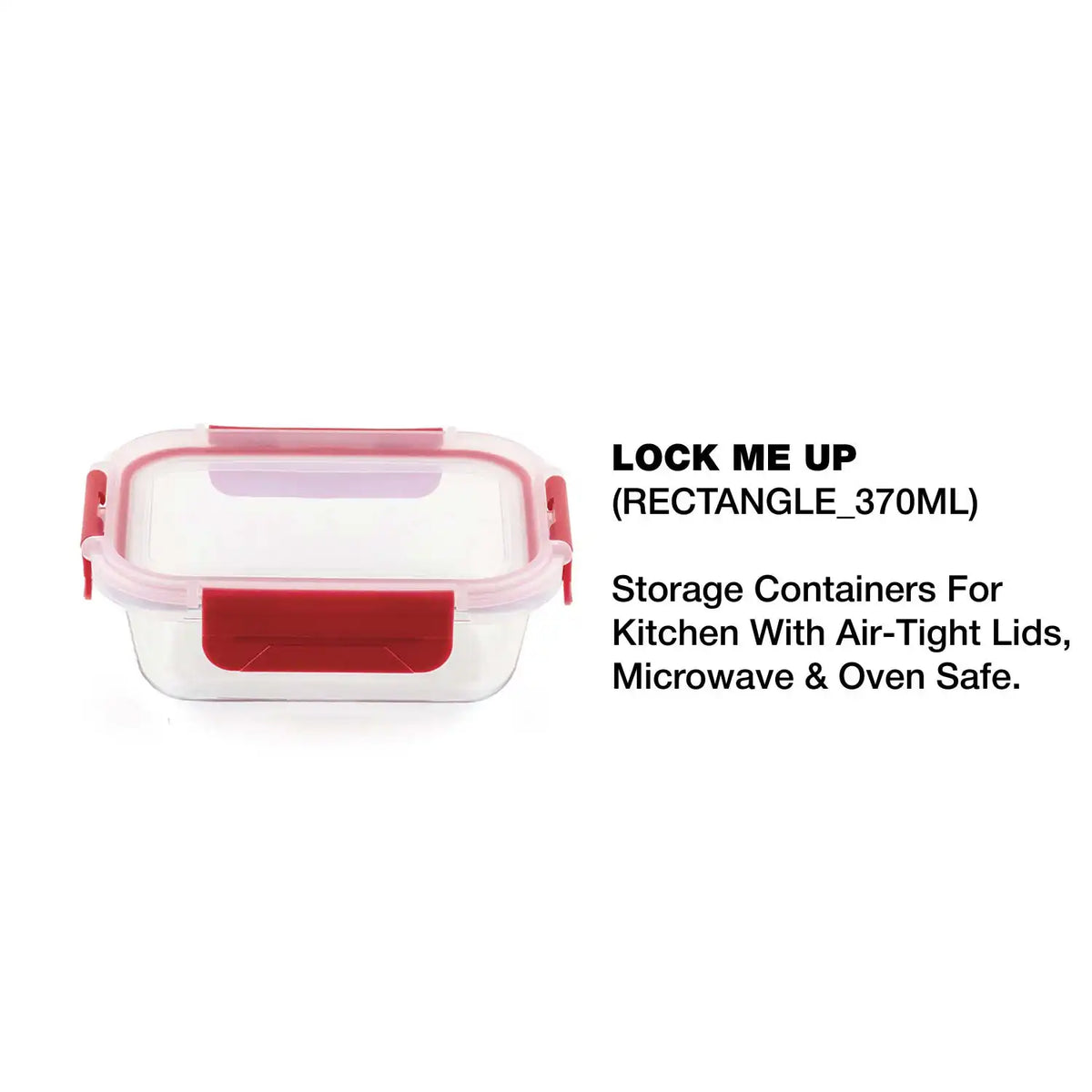 Dubblin Lock Me Up Rectangle Glass Container 370 ml