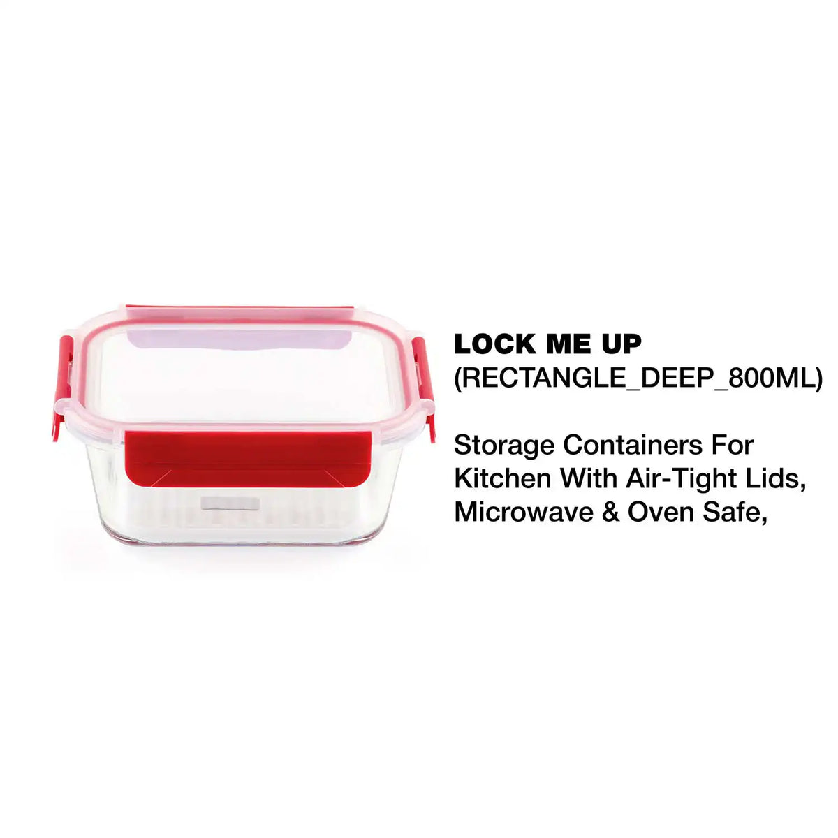 Dubblin Lock Me Up Deep Rectangle Glass Container 800 ml