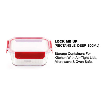 Dubblin Lock Me Up Deep Rectangle Glass Container 800 ml