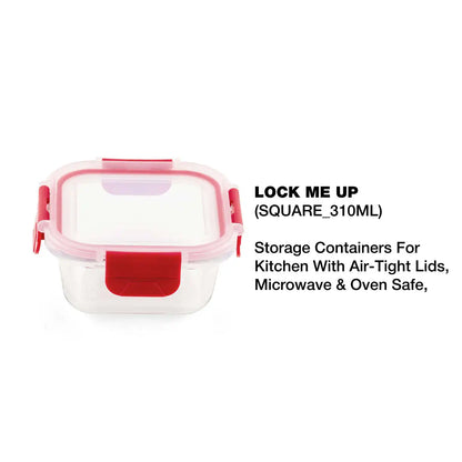 Dubblin Lock Me Up Square Glass Container 310 ml