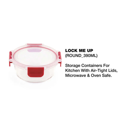 Dubblin Lock Me Up Round Glass Container 390 ml