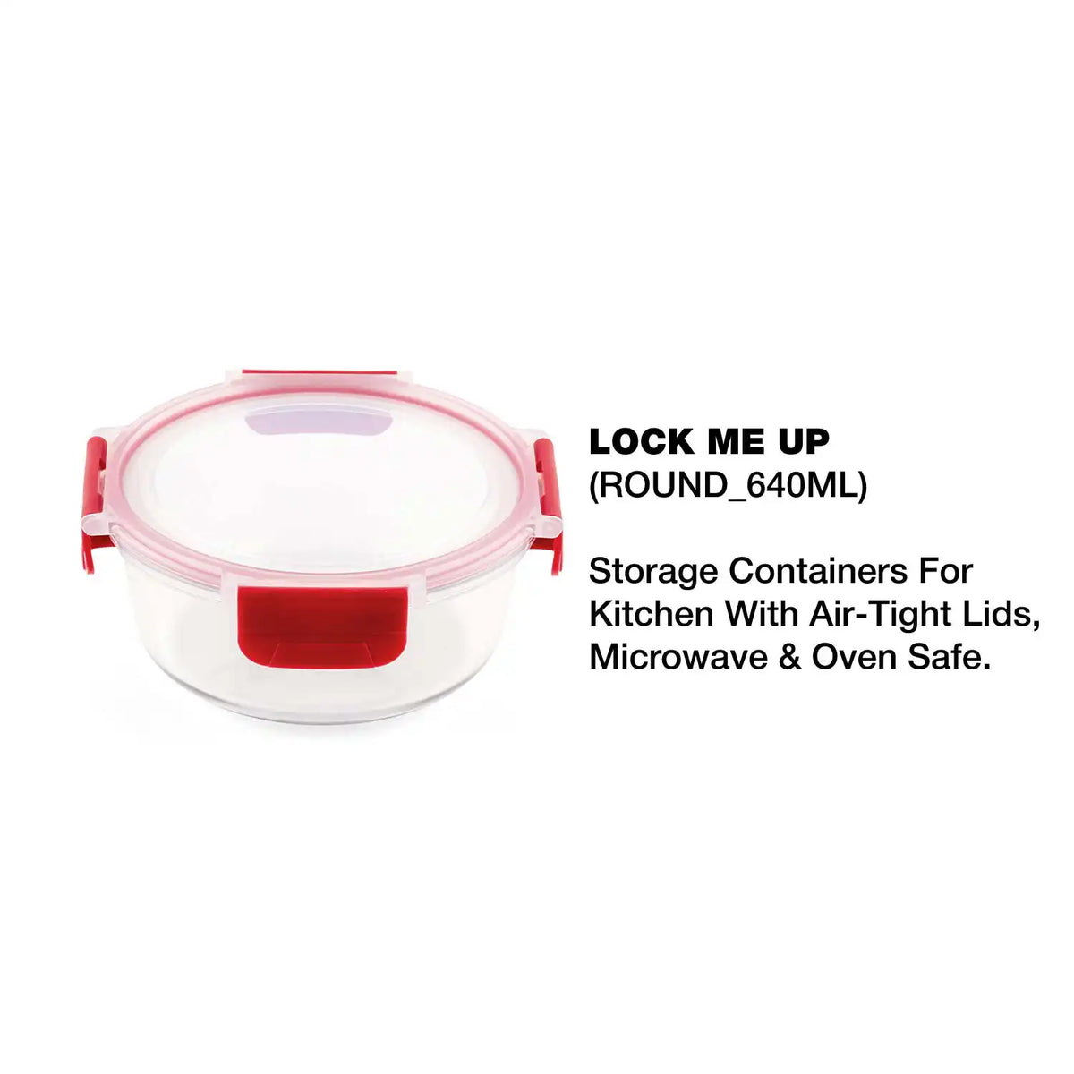 Dubblin Lock Me Up Round Glass Container 640 ml