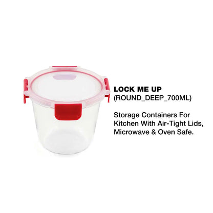 Dubblin Lock Me Up Deep Round Glass Container 700 ml
