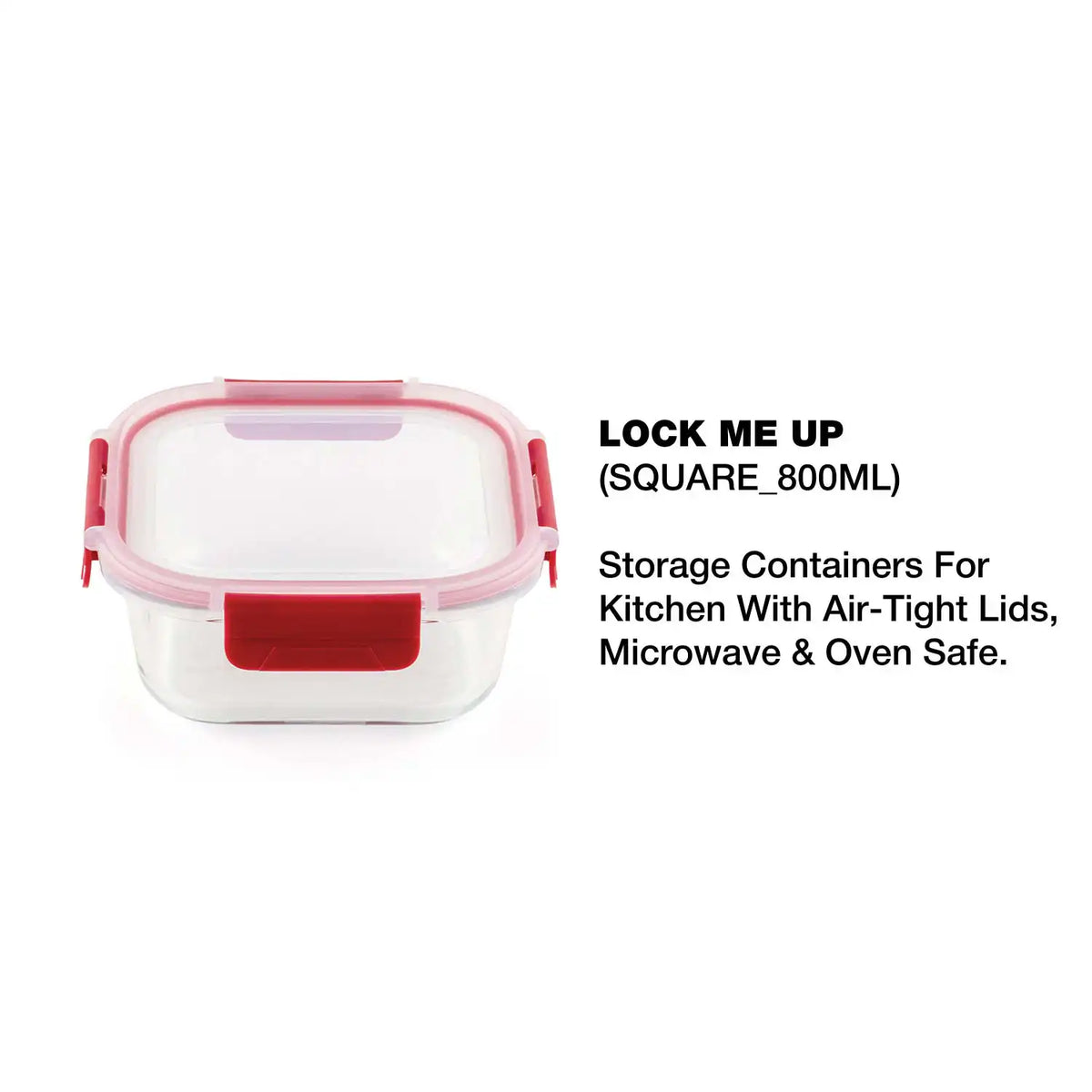 Dubblin Lock Me Up Square Glass Container 800 ml
