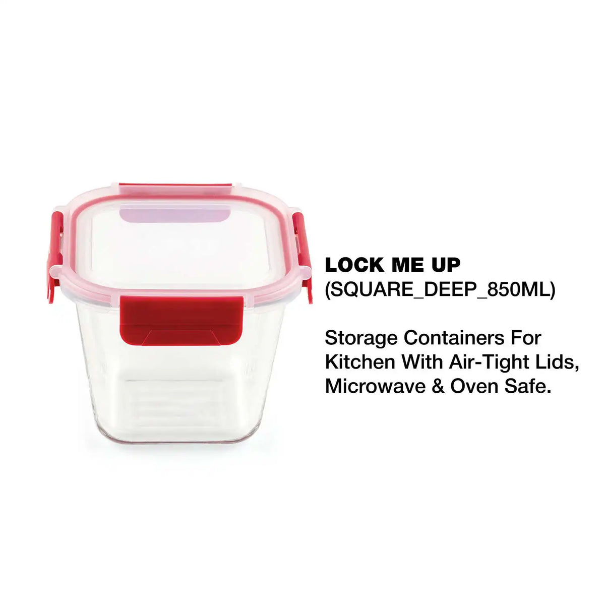 Dubblin Lock Me Up Deep Square Glass Container 850 ml
