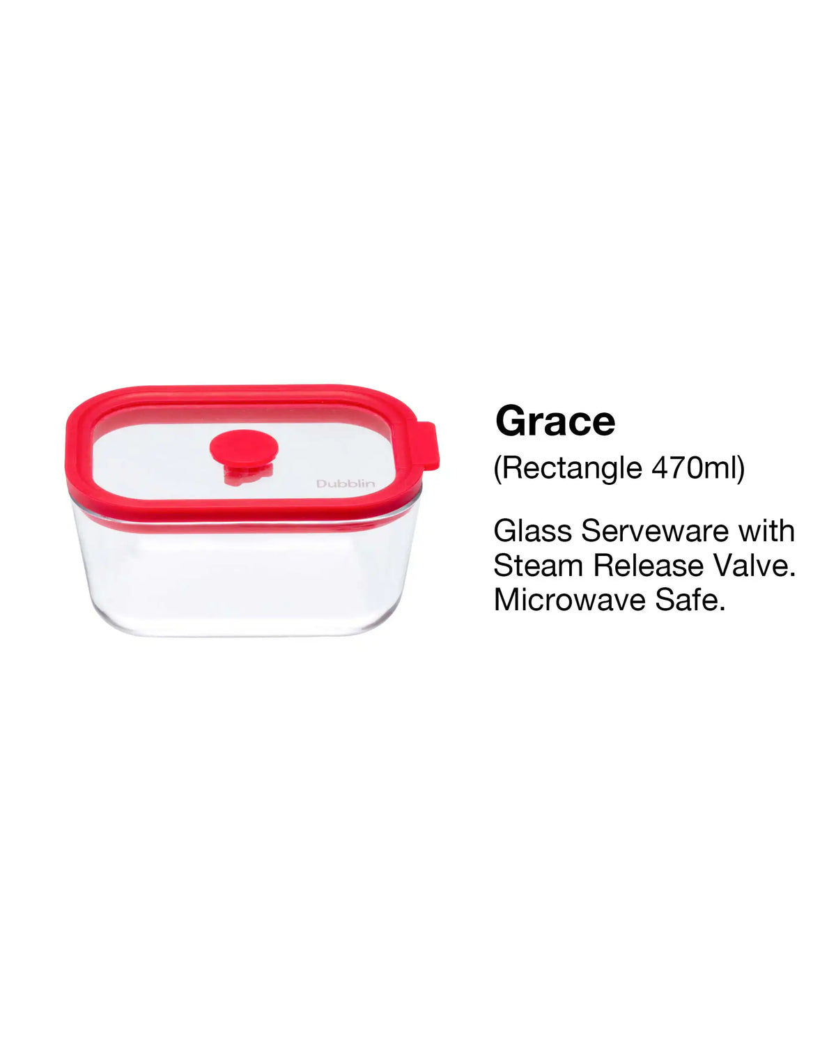 Dubblin Grace Borosilicate Glass Baking Dish with Lid 470 ml