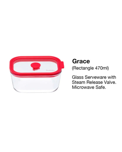 Dubblin Grace Borosilicate Glass Baking Dish with Lid 470 ml