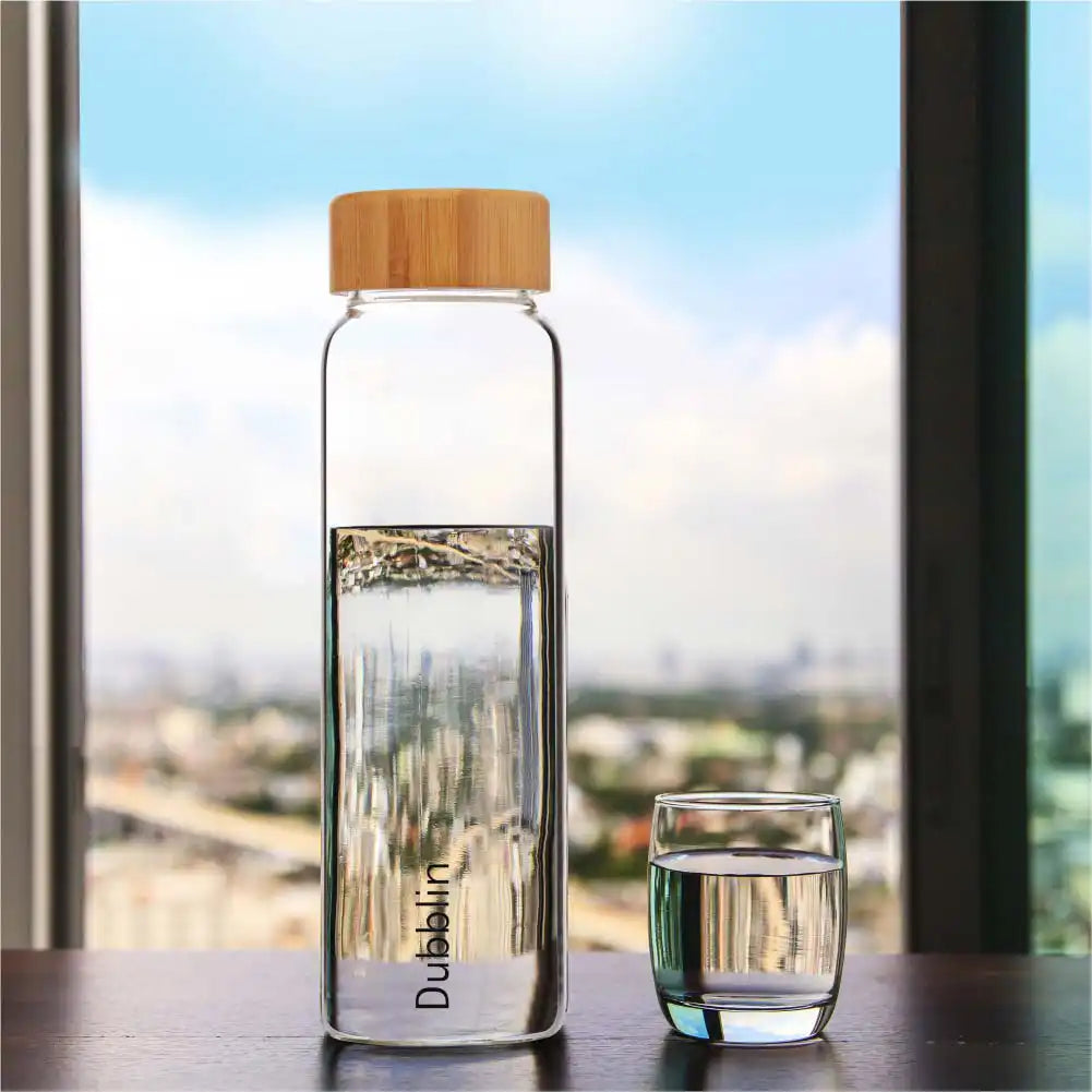 Dubblin Bamboo Glass Water Bottle 1000 ml