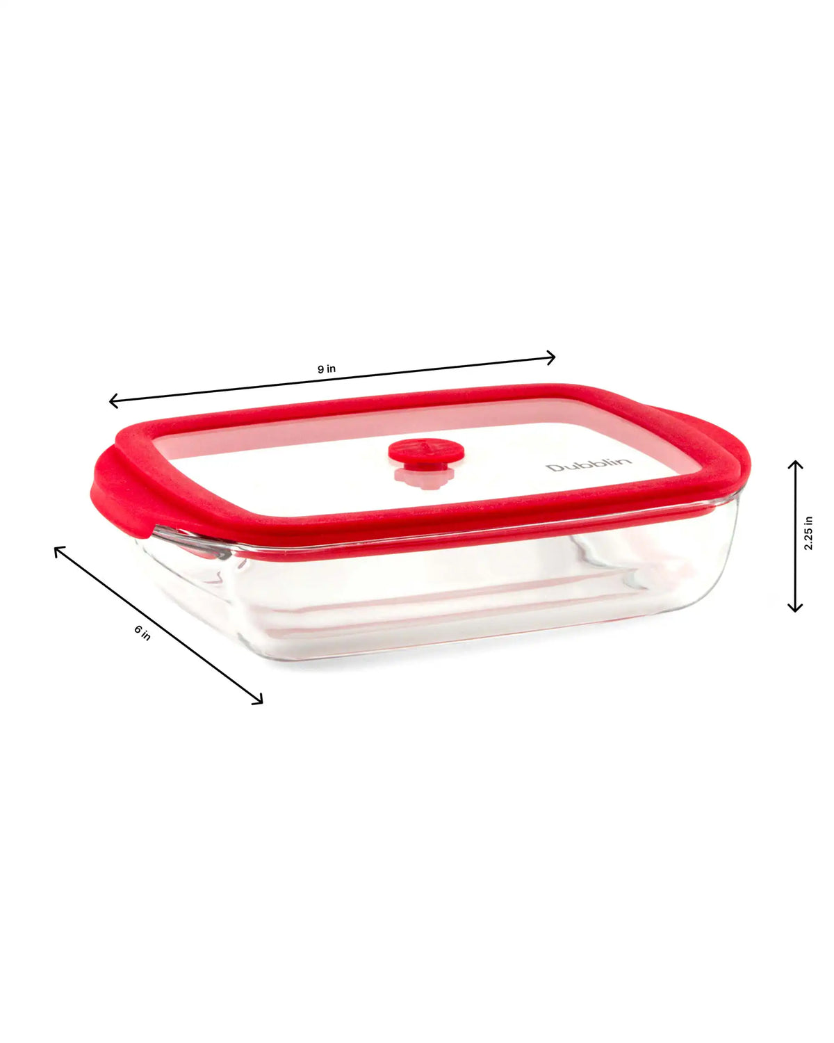 Dubblin Latino Rectangle Borosilicate Glass Baking Dish with Lid 800 ml