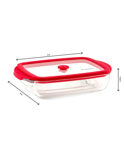 Dubblin Latino Rectangle Borosilicate Glass Baking Dish with Lid 800 ml