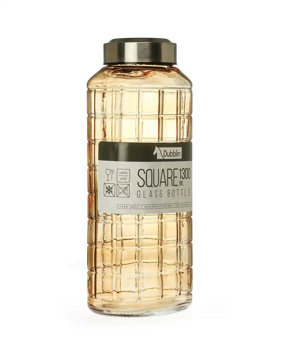 Dubblin Square Glass Water Bottle 1300 ml
