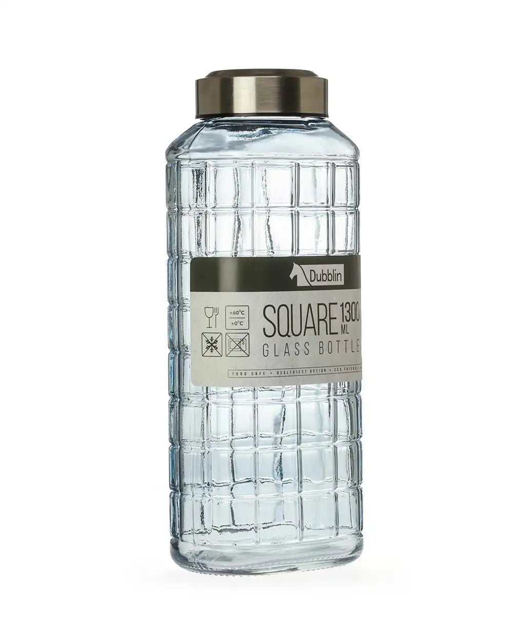 Dubblin Square Glass Water Bottle 1300 ml