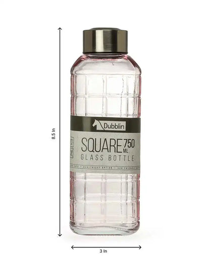 Dubblin Square Glass Water Bottle 750 ml