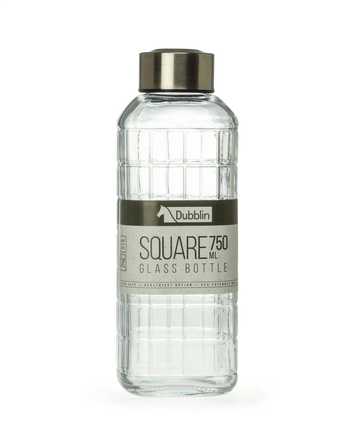 Dubblin Square Glass Water Bottle 750 ml