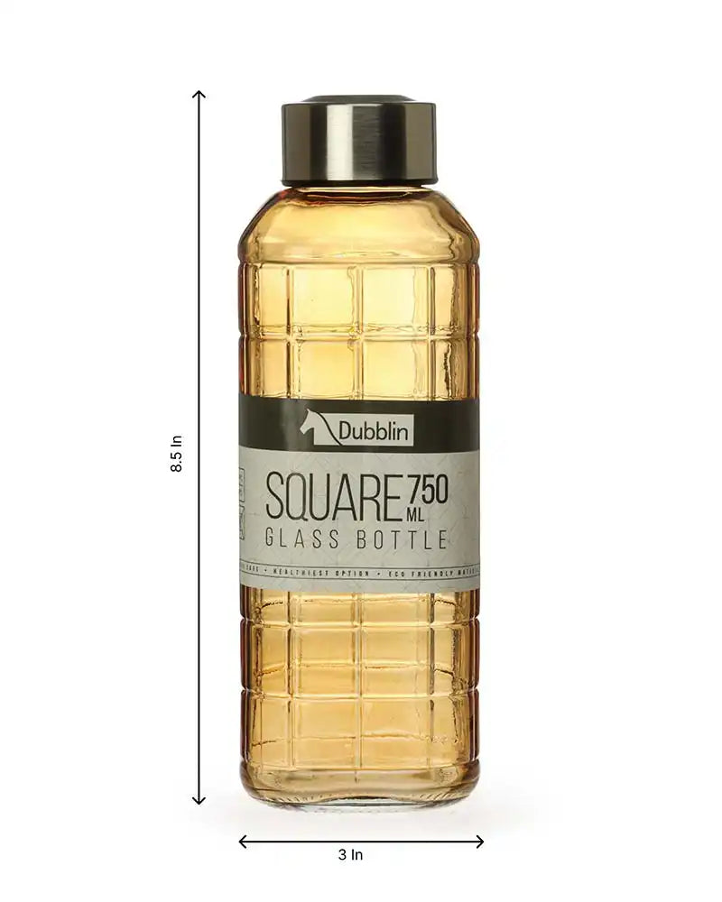 Dubblin Square Glass Water Bottle 750 ml