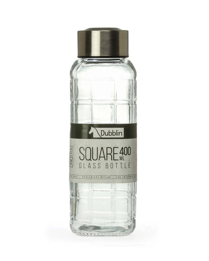 Dubblin Square Glass Water Bottle 400 ml