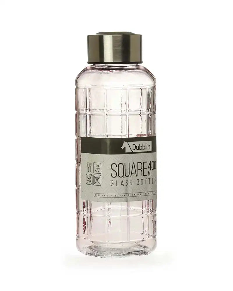 Dubblin Square Glass Water Bottle 400 ml