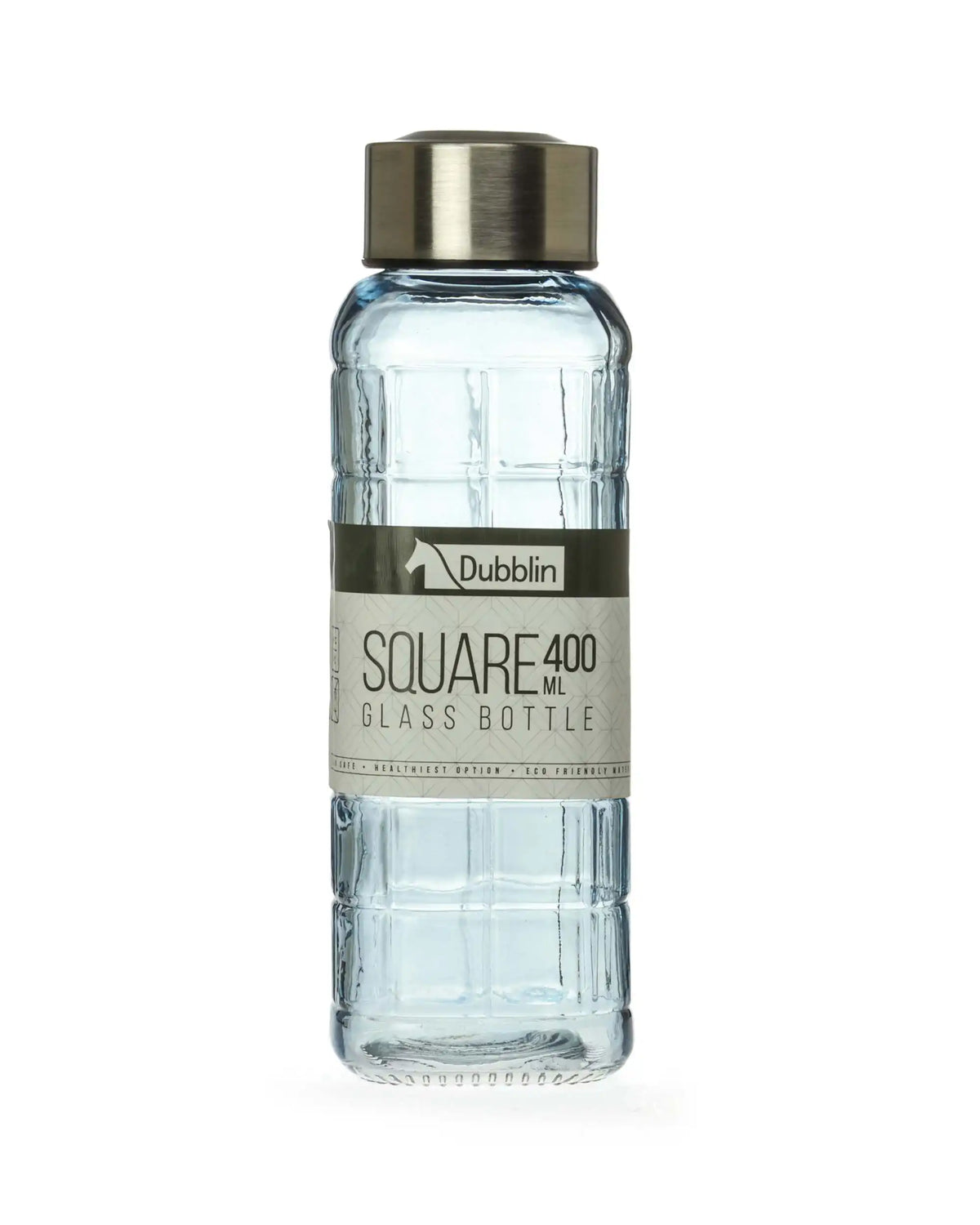 Dubblin Square Glass Water Bottle 400 ml
