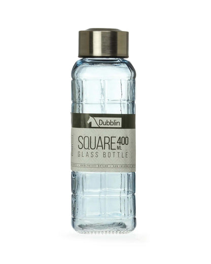 Dubblin Square Glass Water Bottle 400 ml