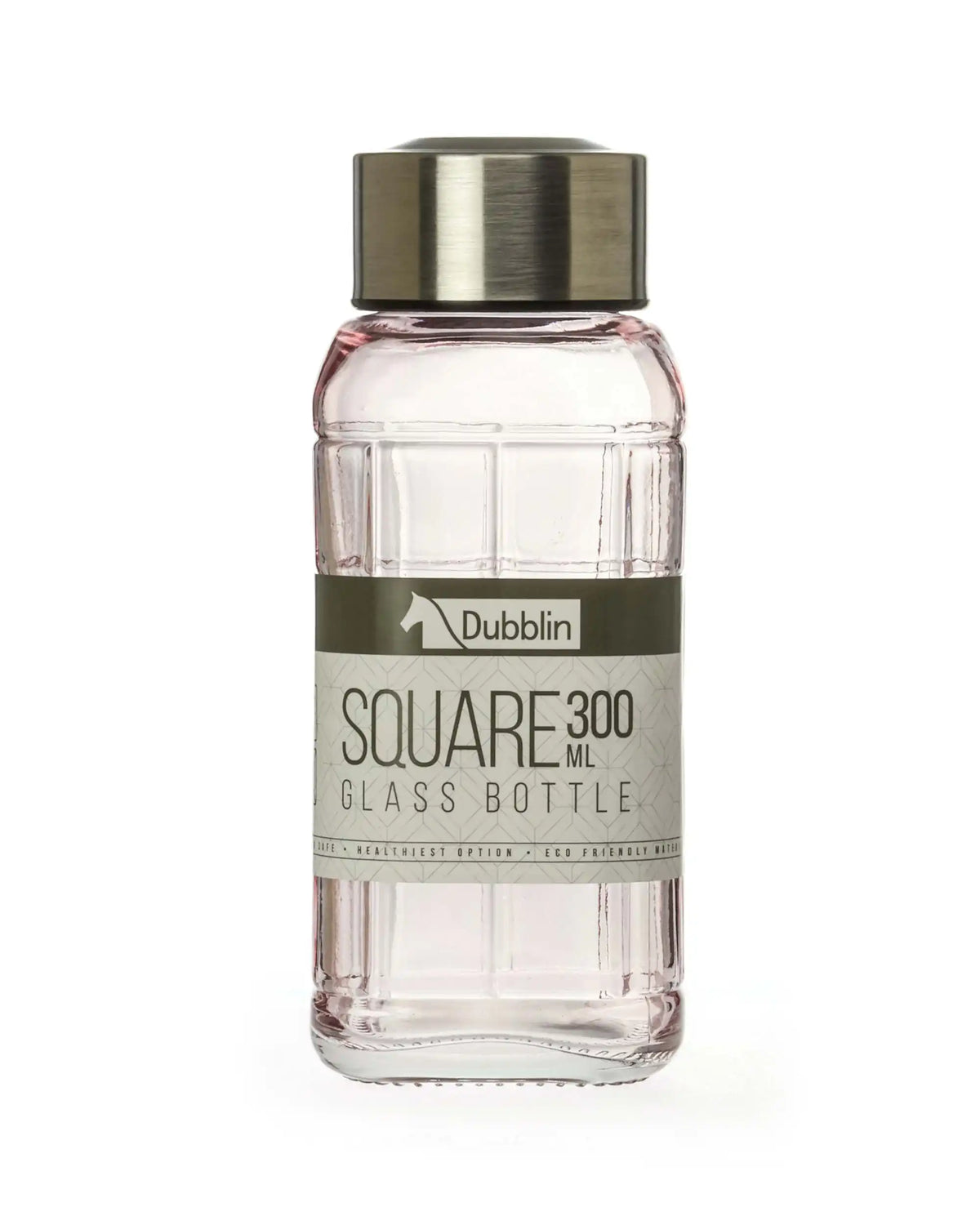 Dubblin Square Glass Water Bottle 300 ml