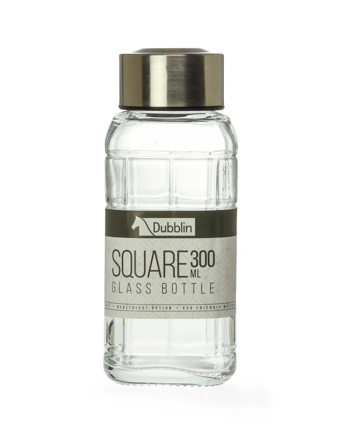 Dubblin Square Glass Water Bottle 300 ml