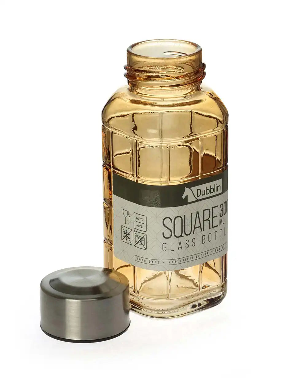 Dubblin Square Glass Water Bottle 300 ml
