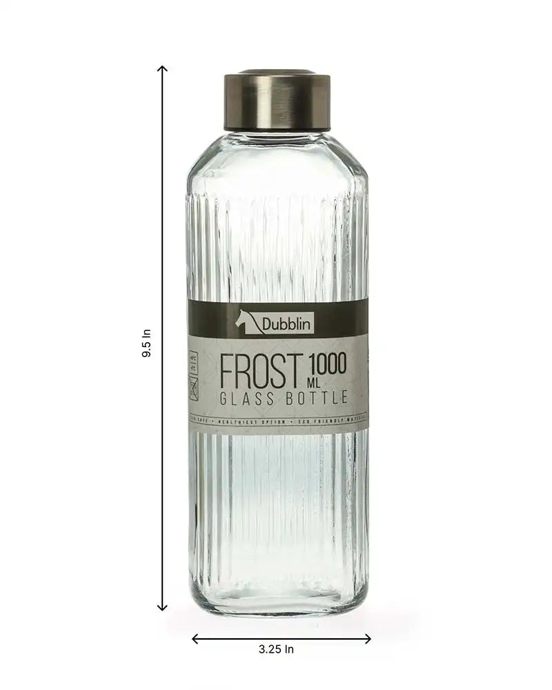 Dubblin Frost Glass Water Bottle 1000 ml