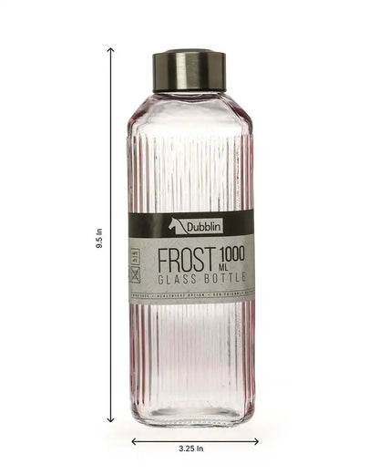 Dubblin Frost Glass Water Bottle 1000 ml