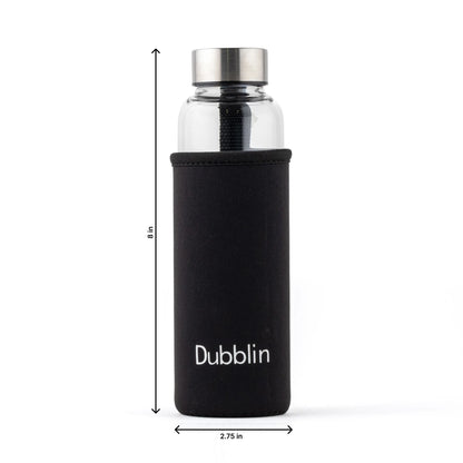 Dubblin Stream With Bag Glass Water Bottle 400 ml