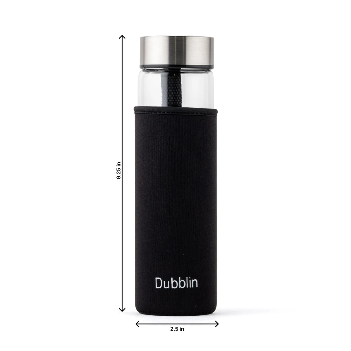 Dubblin Stream With Bag Glass Water Bottle 600 ml