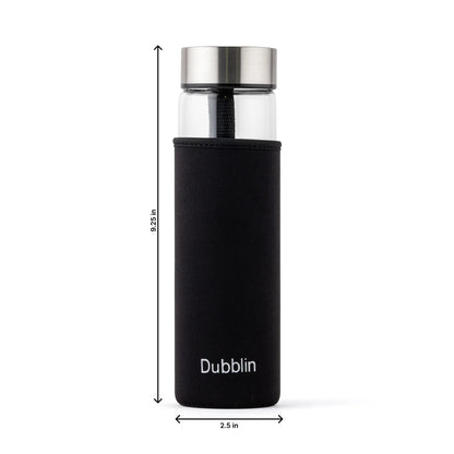 Dubblin Stream With Bag Glass Water Bottle 600 ml