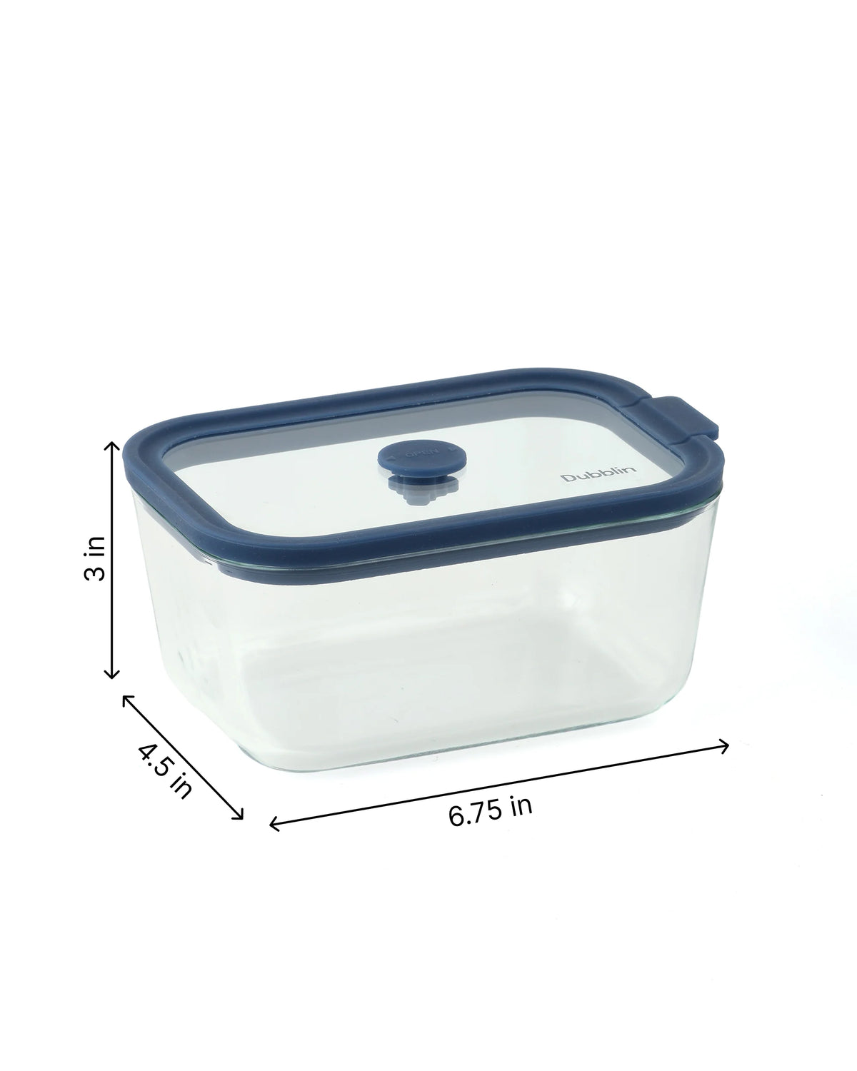Dubblin Grace Glass Gift Set of 2 Rectangle Containers 800 ml