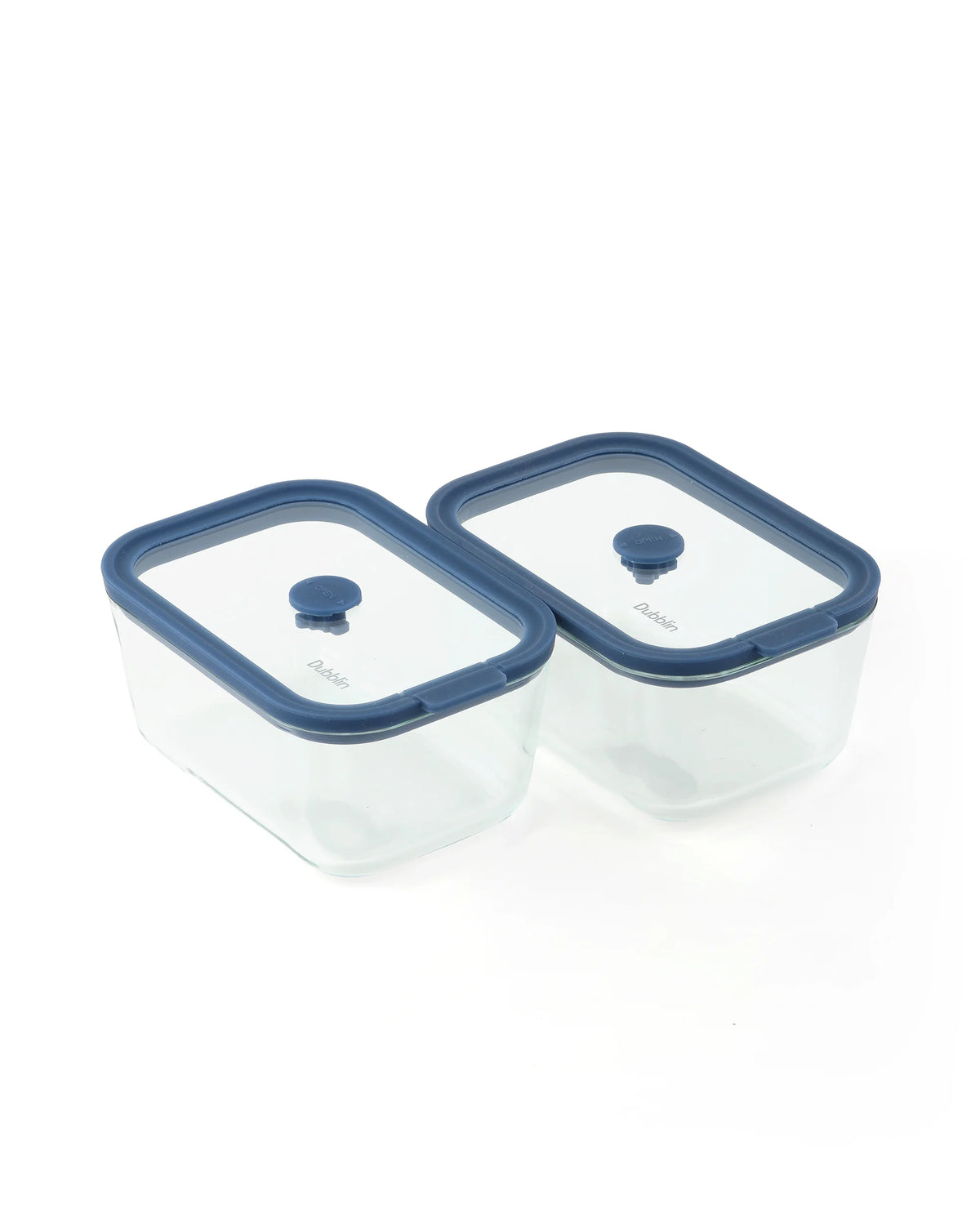Dubblin Grace Glass Gift Set of 2 Rectangle Containers 800 ml