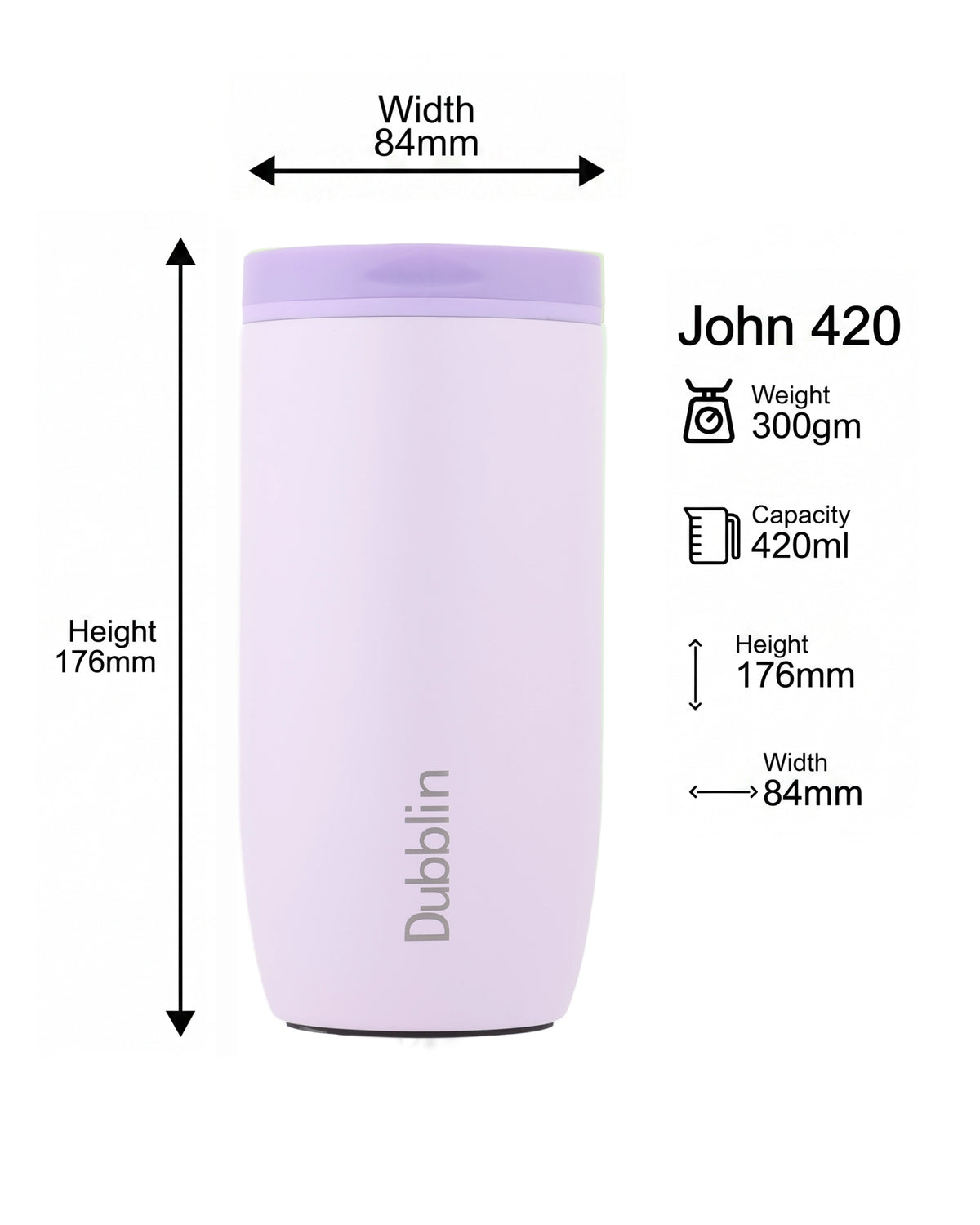 Dubblin John Stainless Steel Mug 420 ml