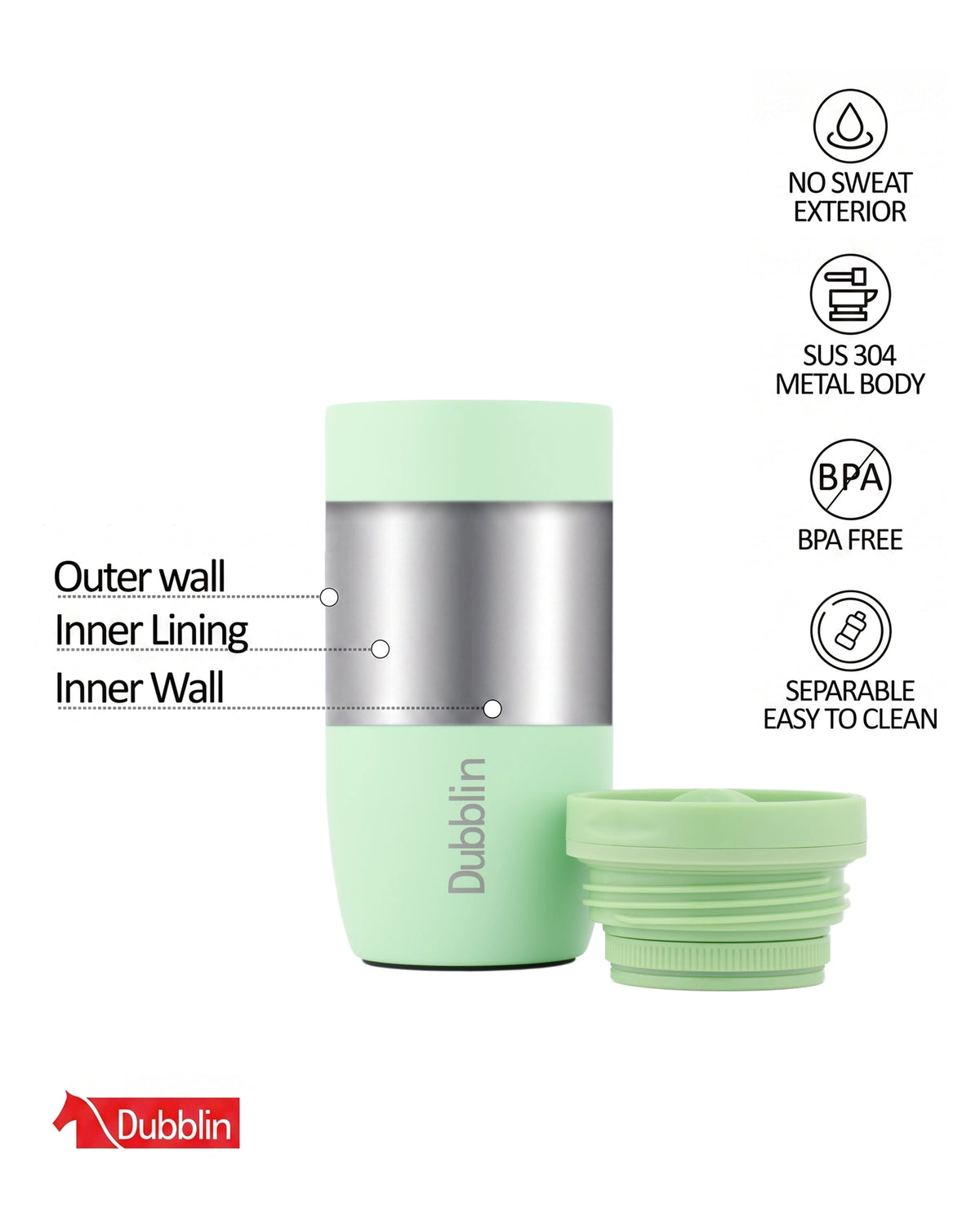 Dubblin John Stainless Steel Mug 420 ml
