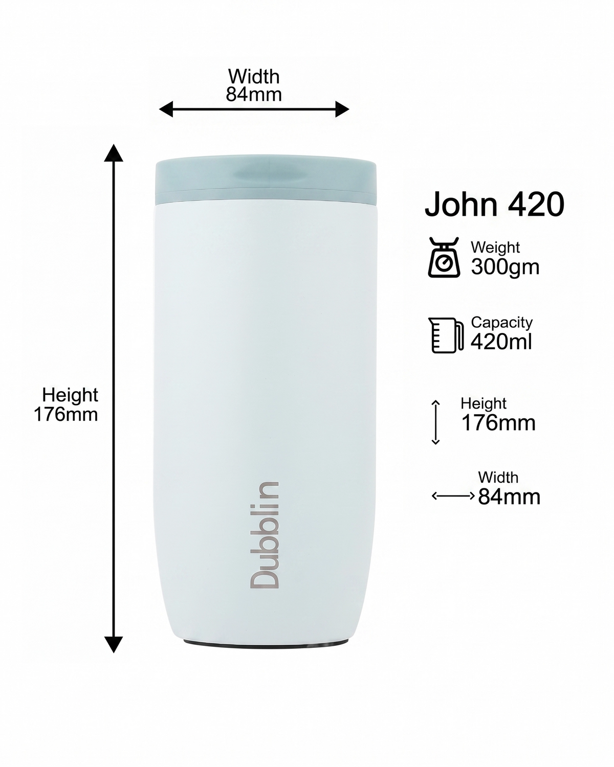 Dubblin John Stainless Steel Mug 420 ml