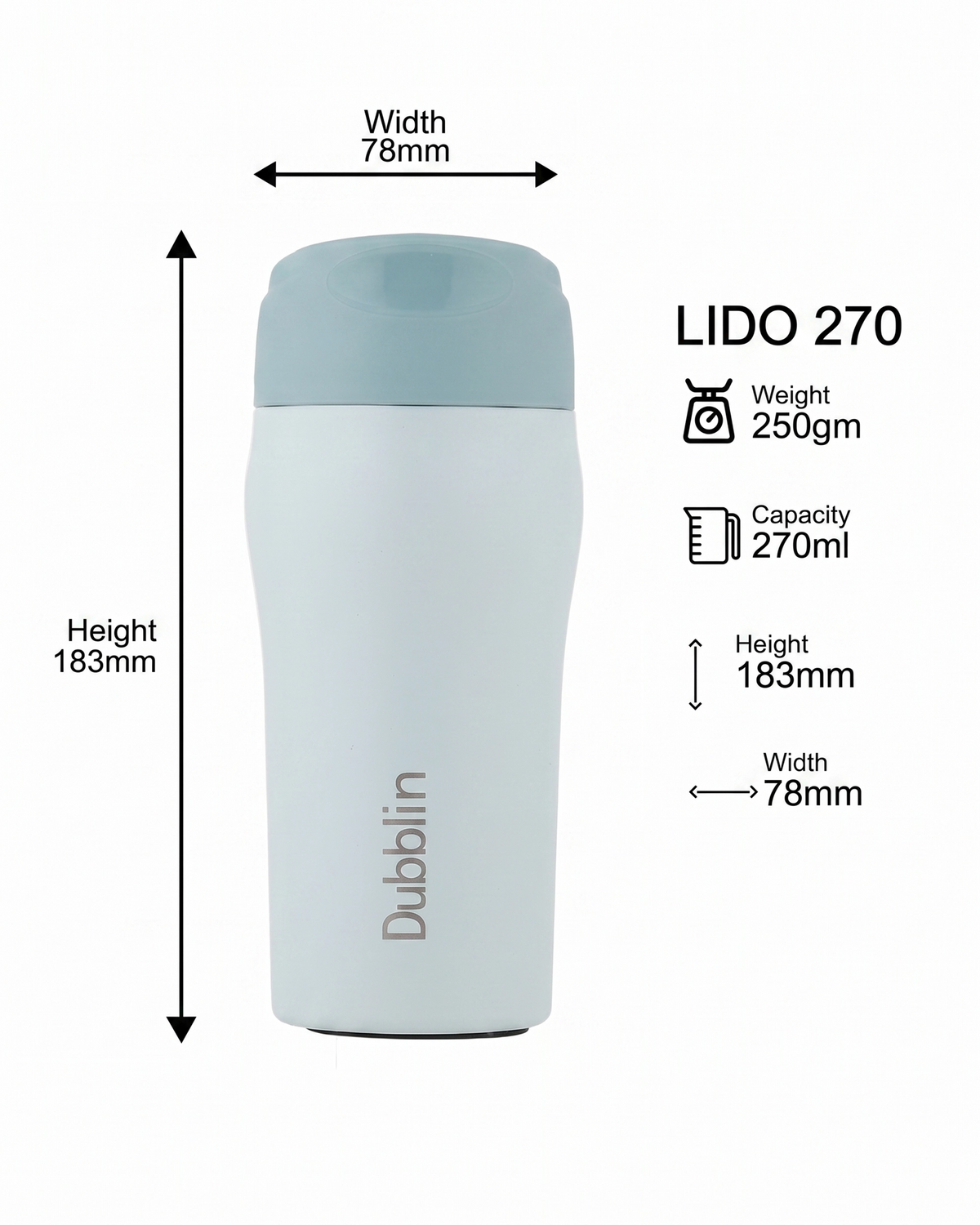 Dubblin Lido Stainless Steel Mug 270 ml
