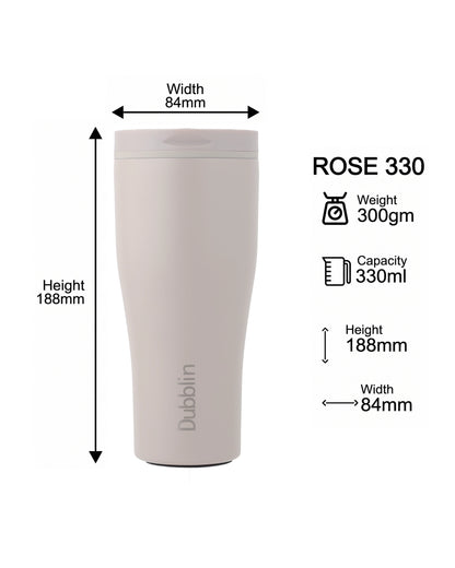 Dubblin Rose Stainless Steel Mug 330 ml