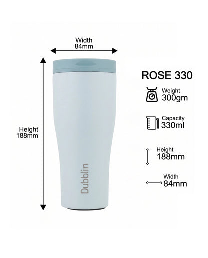 Dubblin Rose Stainless Steel Mug 330 ml