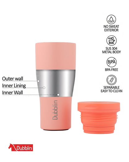 Dubblin Rose Stainless Steel Mug 330 ml