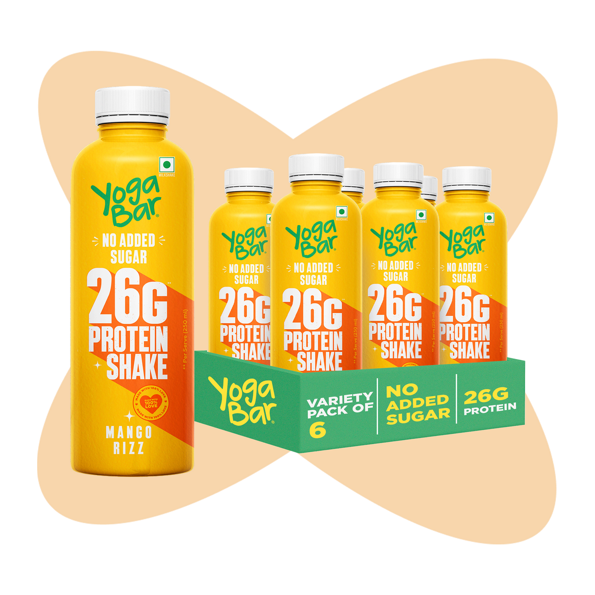 Yoga Bar 26g Protein Shake Mango Rizz - 250ml/bottle
