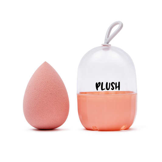 Plush Blends Peachy Puff Makeup Sponge with Peachy Pocket