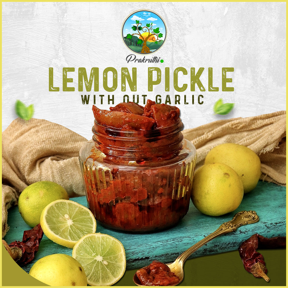 Prakruthi Lemon Pickle With Out Garlic - PUSHMYCART