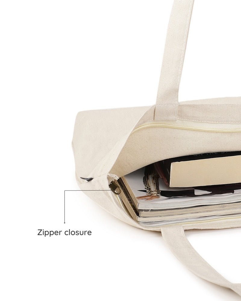 Ecoright Whale Doodle Zipper Tote Bag